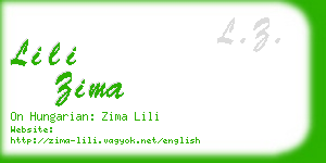 lili zima business card